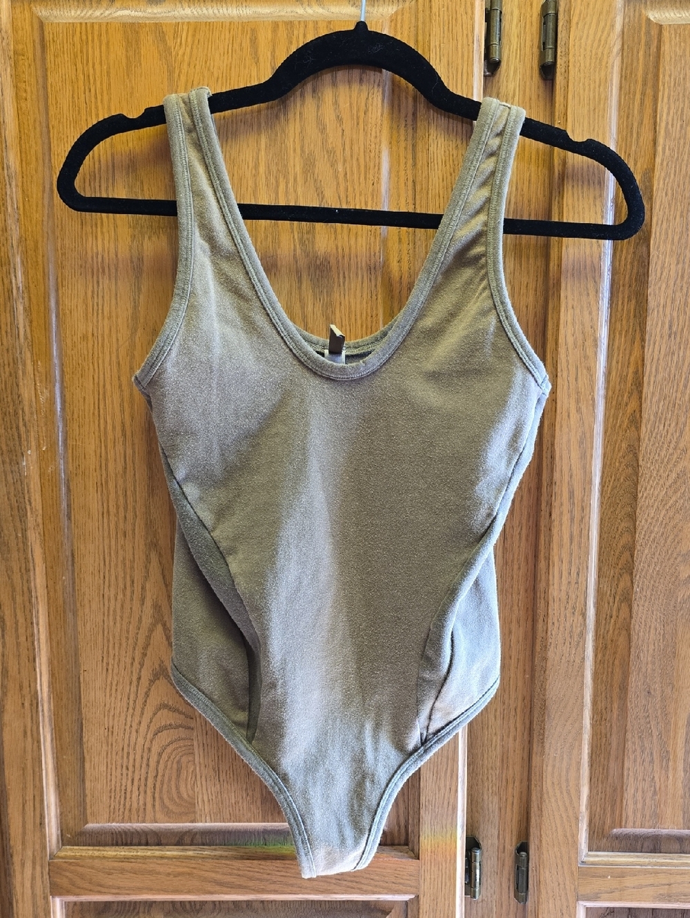 SKIMS Outdoor Basics Tank Thong Bodysuit Sepia Brown/green Size Small